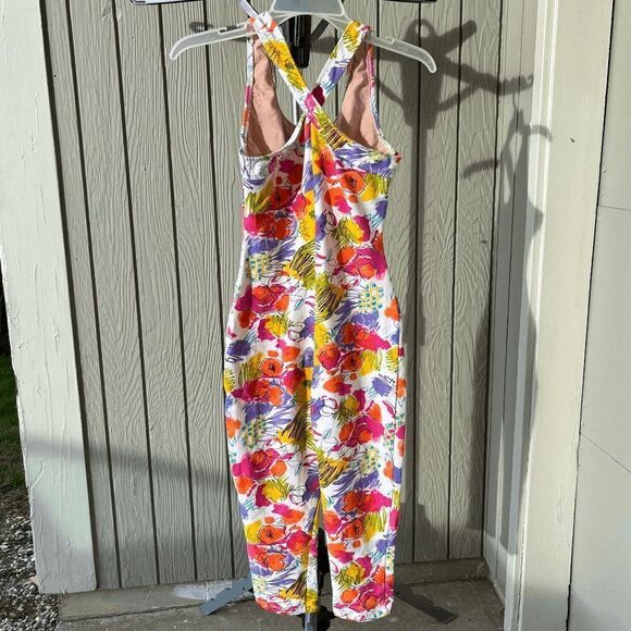 RARE 1980s Bony Shrikov Bodywear Floral Print Jumpsuit, Size L, Excellent Condit - Picture 10 of 10